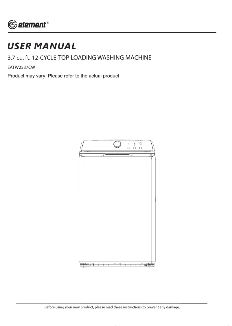 Page 1 de la notice Manuel utilisateur Element EATW2537CW