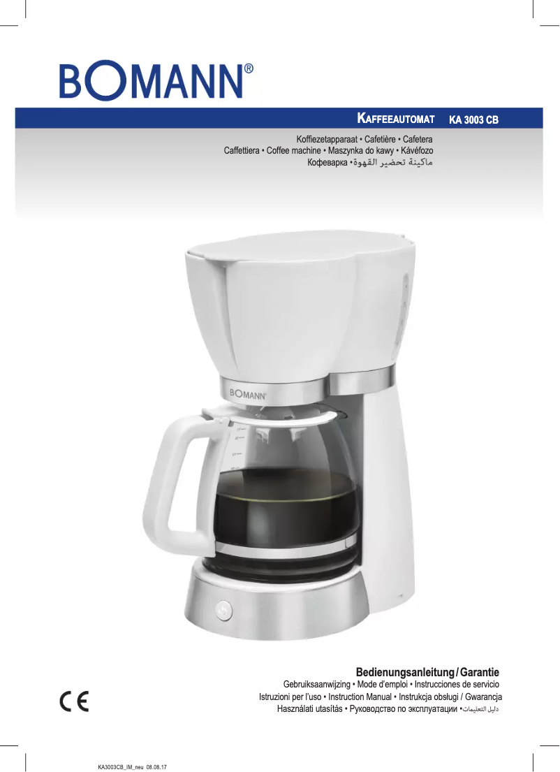 Page 1 de la notice Manuel utilisateur Bomann KA 3003 CB