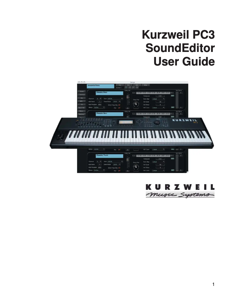 Page n°1 - Manuel utilisateur Kurzweil PC3K6