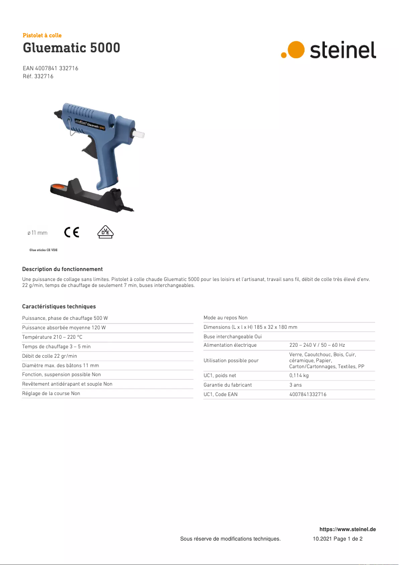 Imagen de la primera página del manual del dispositivo Gluematic 5000