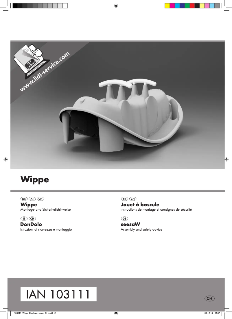 Page 1 de la notice Manuel utilisateur Playtive IAN 103111