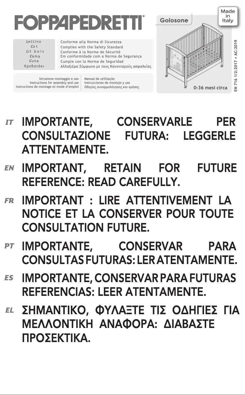 Page n°1 - Manuel utilisateur Foppapedretti Golosone