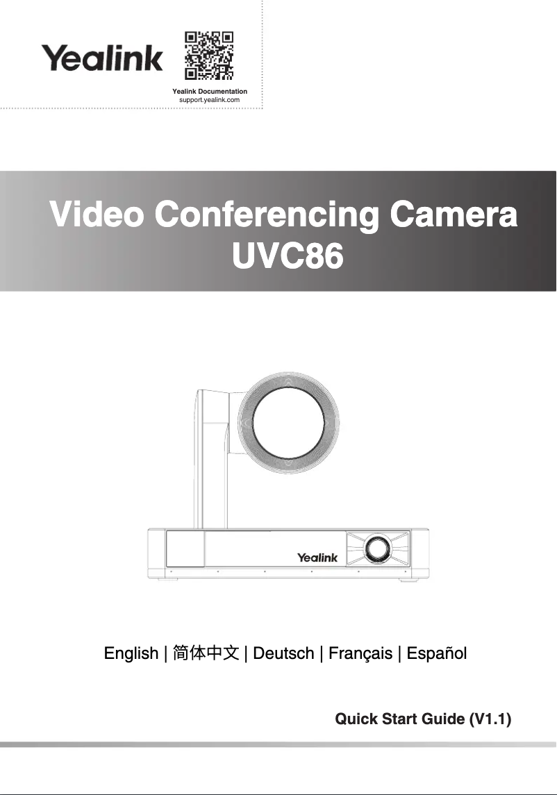 Page 1 de la notice Guide de démarrage rapide Yealink UVC80