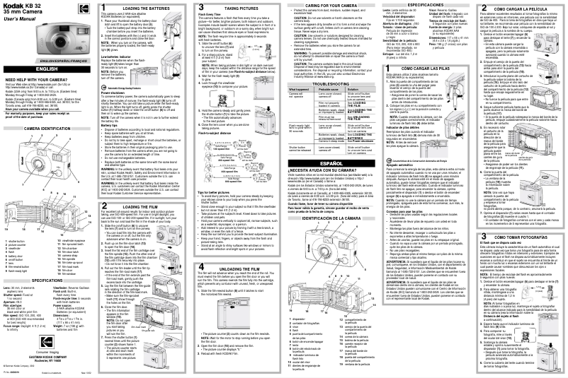 Page 1 de la notice Manuel utilisateur Kodak KB32