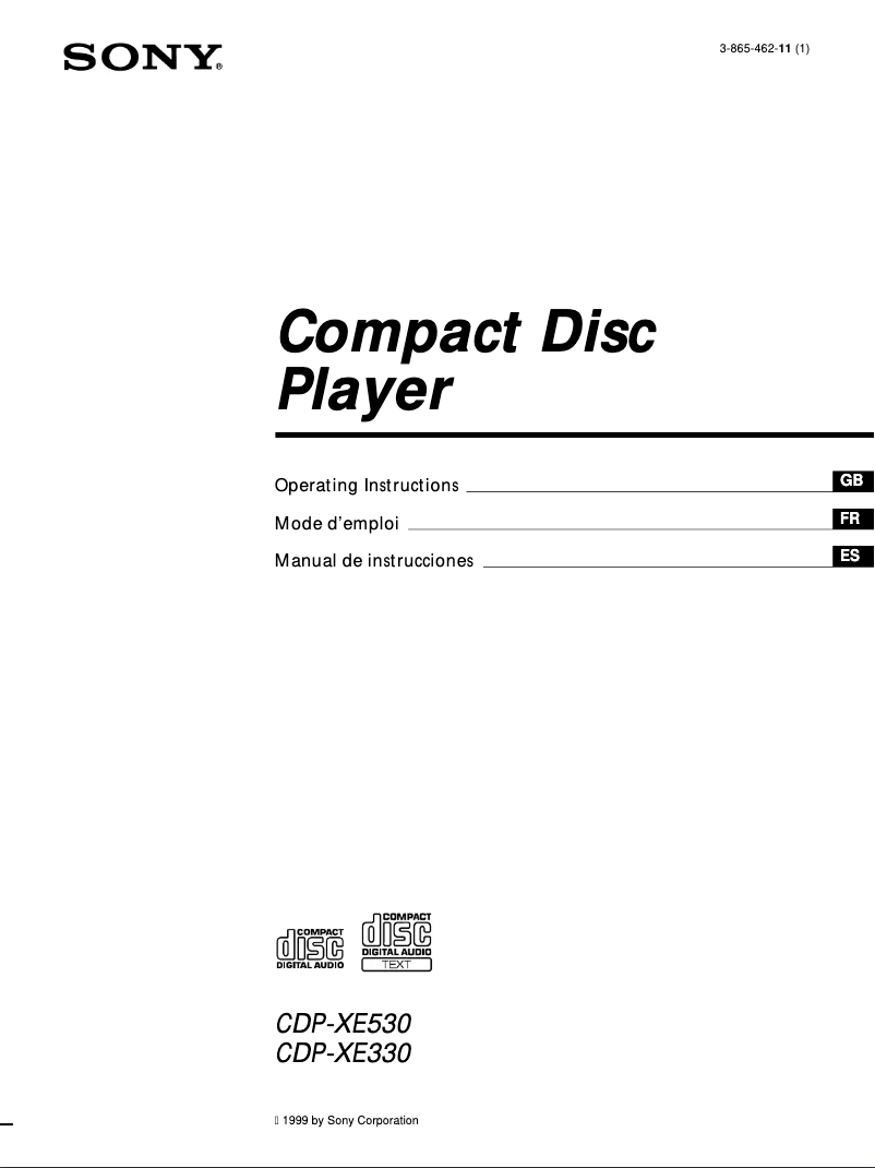 Página 1 del manual Manual de usuario Sony CDP-XE330