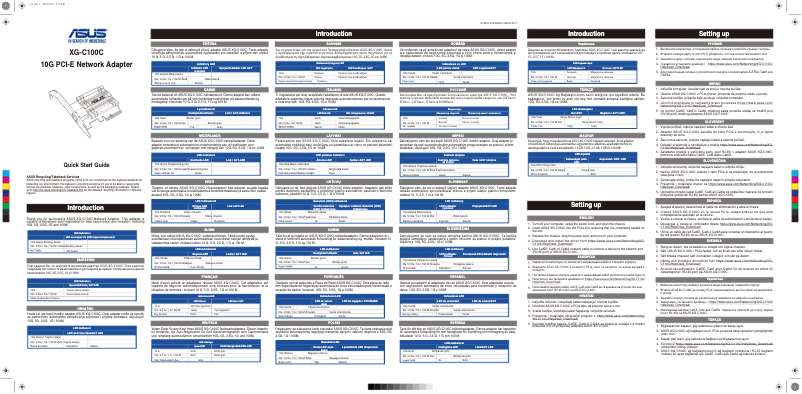 Page 1 de la notice Manuel utilisateur Asus XG-C100C