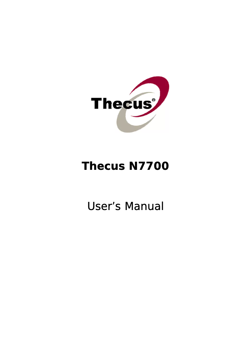 Página 1 del manual Manual de usuario Thecus N7700