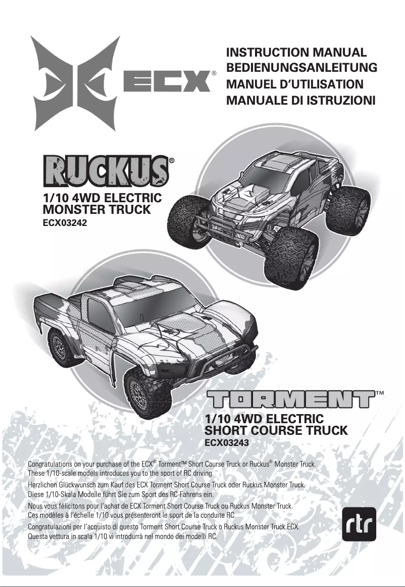 Page n°1 - Manuel utilisateur ECX Torment