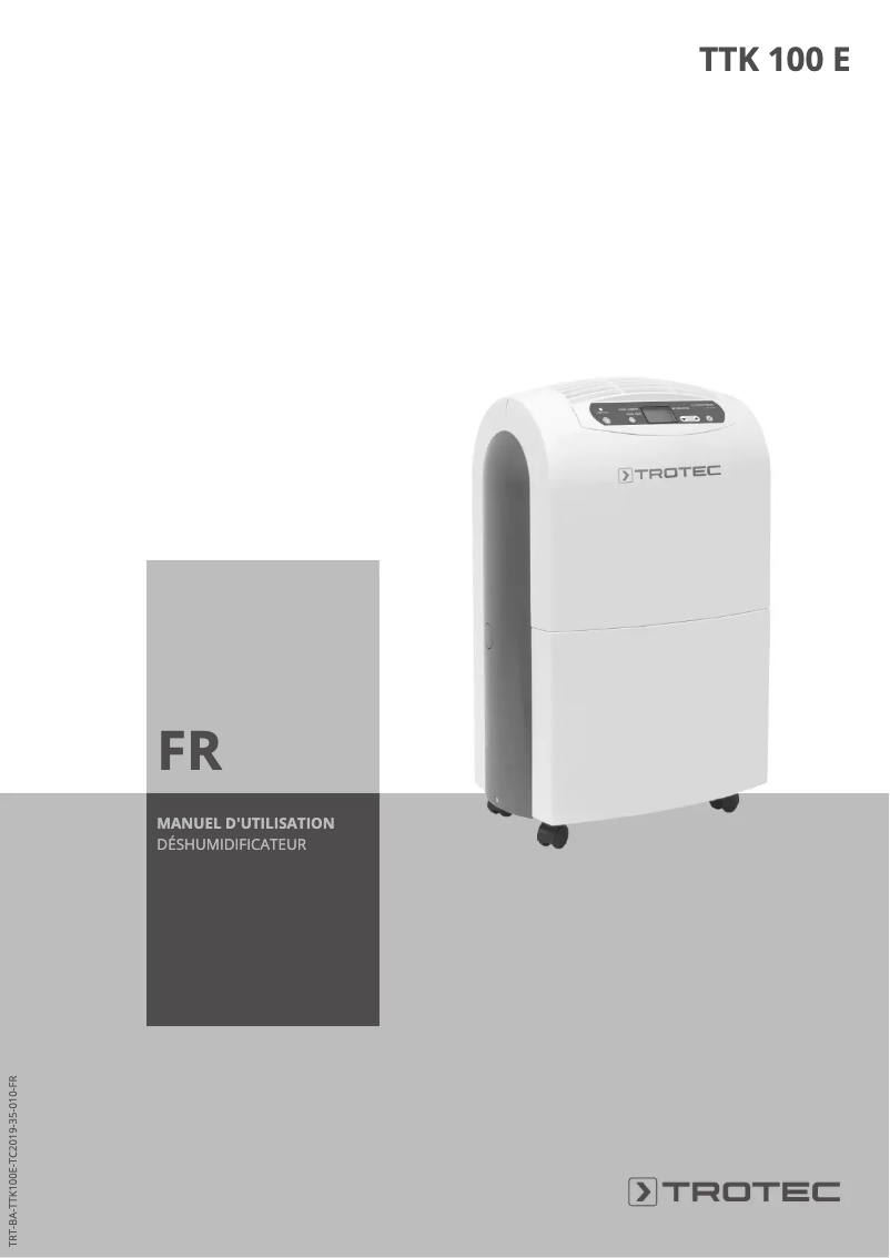 Image de la première page du manuel de l'appareil TTK 100 E