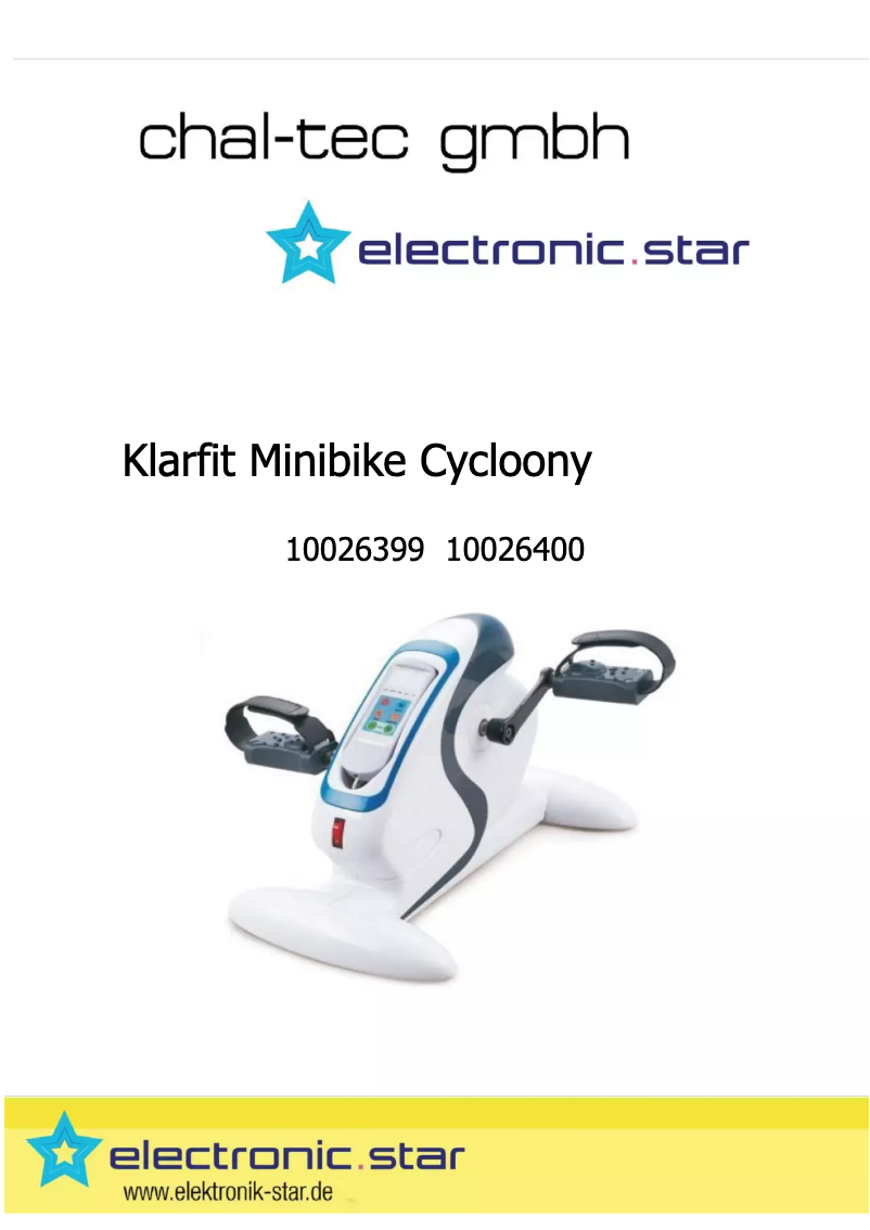 Page 1 de la notice Manuel utilisateur Klarfit MiniBike Cycloony