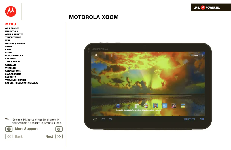 Page 1 de la notice Manuel utilisateur Motorola XOOM Family Edition