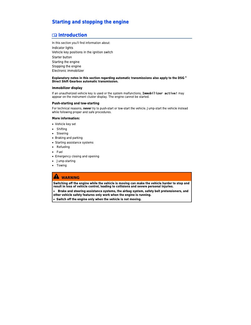 Page 1 de la notice Manuel utilisateur Volkswagen Eos (2014)