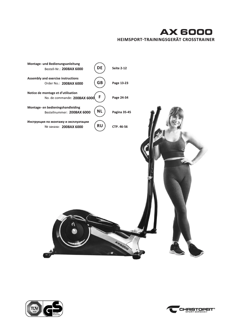 Page n°1 - Manuel utilisateur Christopeit AX 6000