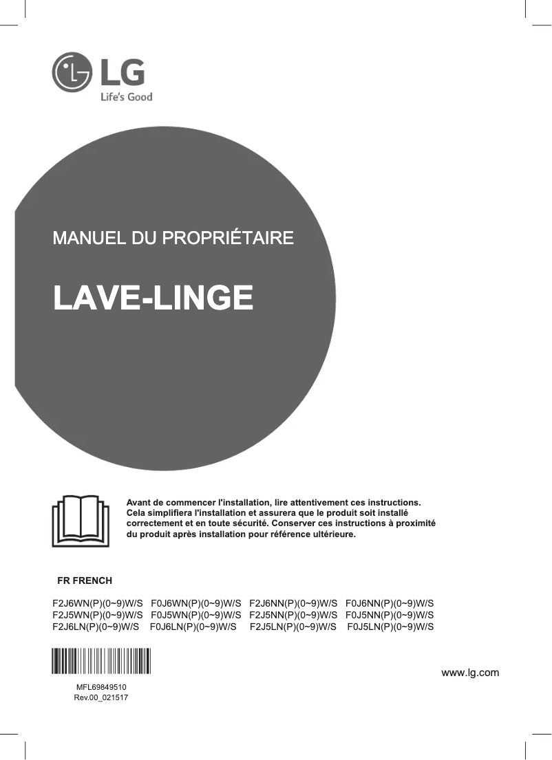 Page n°1 - Manuel utilisateur LG F2J5NNP7S