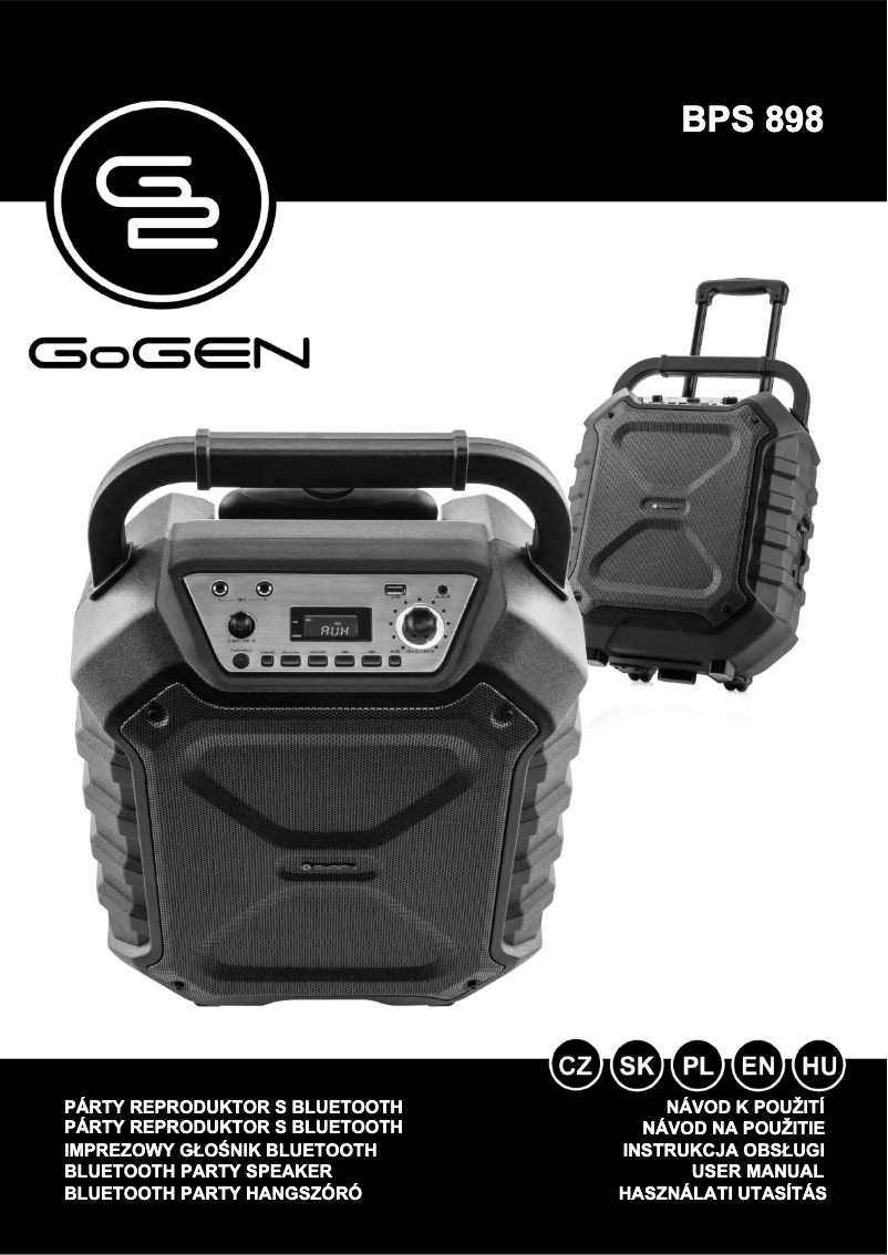 Page 1 de la notice Manuel utilisateur GoGen BPS 898