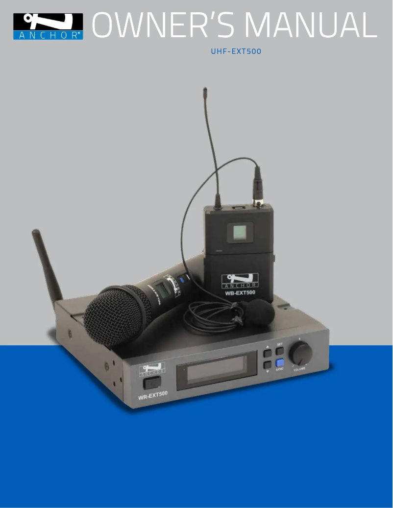 Page 1 de la notice Manuel utilisateur Anchor Audio WB-EXT500