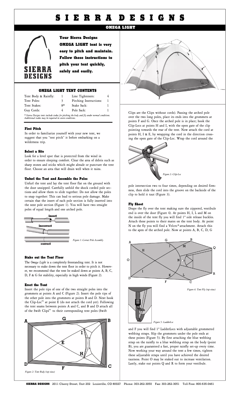 Imagen de la primera página del manual del dispositivo Omega Light