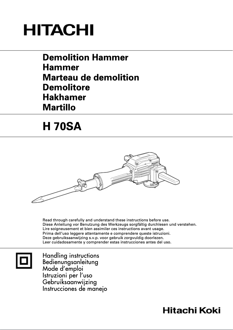 Page 1 de la notice Manuel utilisateur Hitachi H 70SA