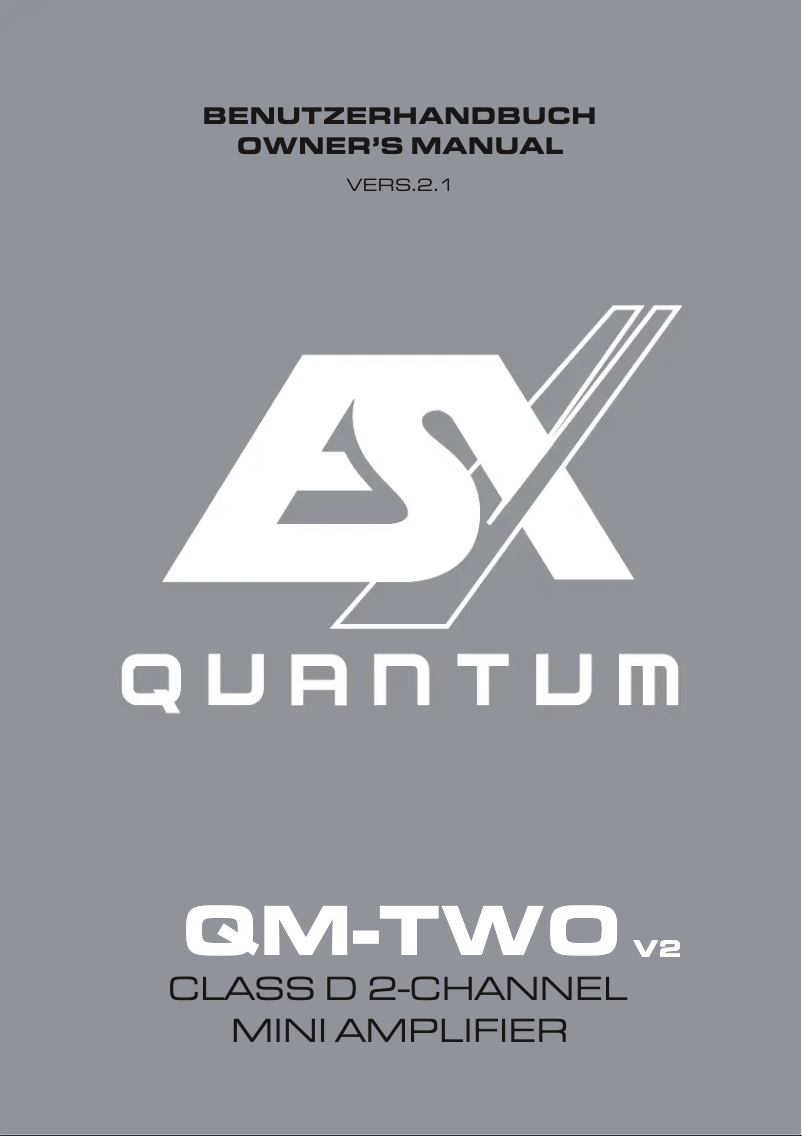 Image de la première page du manuel de l'appareil Quantum QS-TWO-ISO