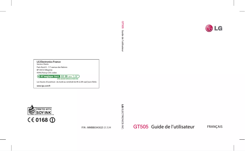 Página 1 del manual Manual de usuario LG GT505