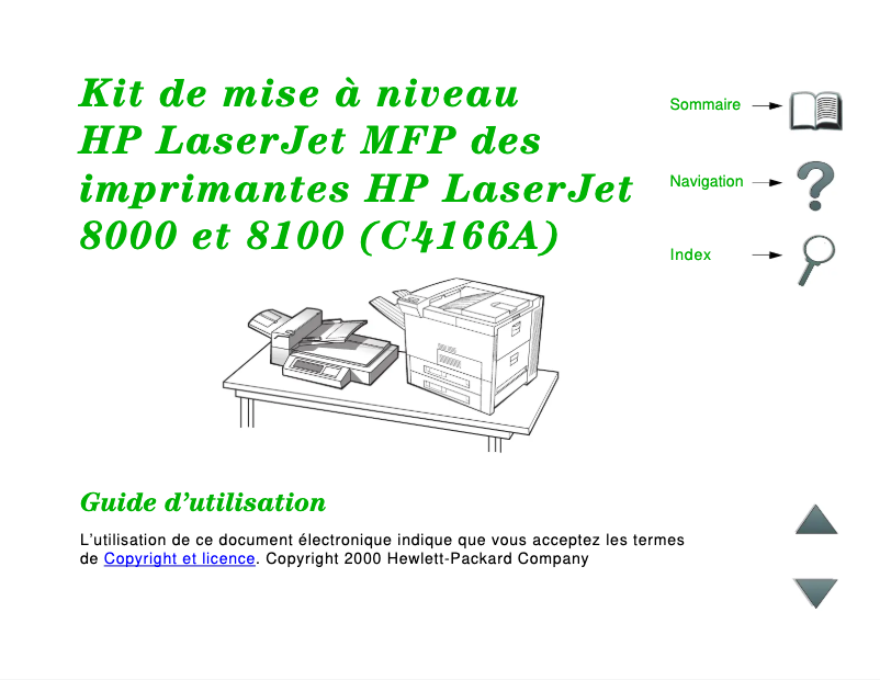 Image de la première page du manuel de l'appareil LaserJet 8100