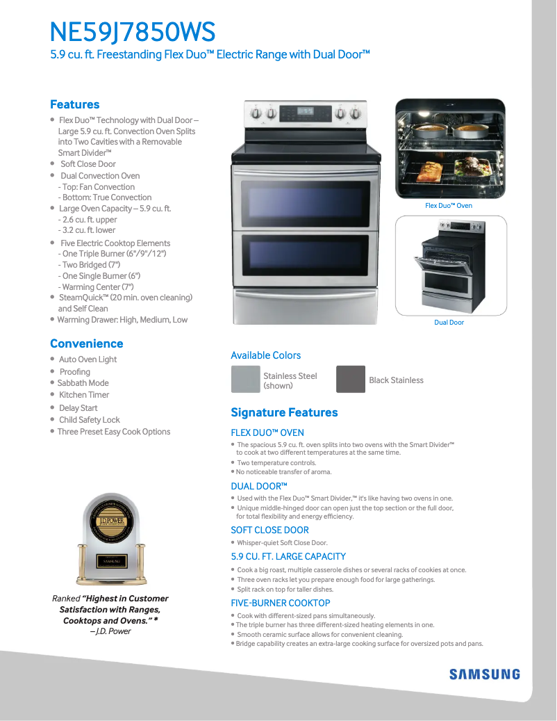 Image de la première page du manuel de l'appareil NE59J7850WG