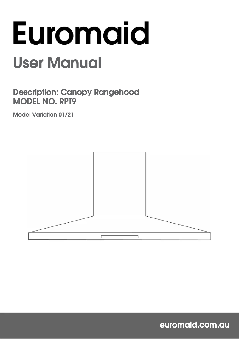 Page n°1 - Manuel utilisateur Euromaid RPT9