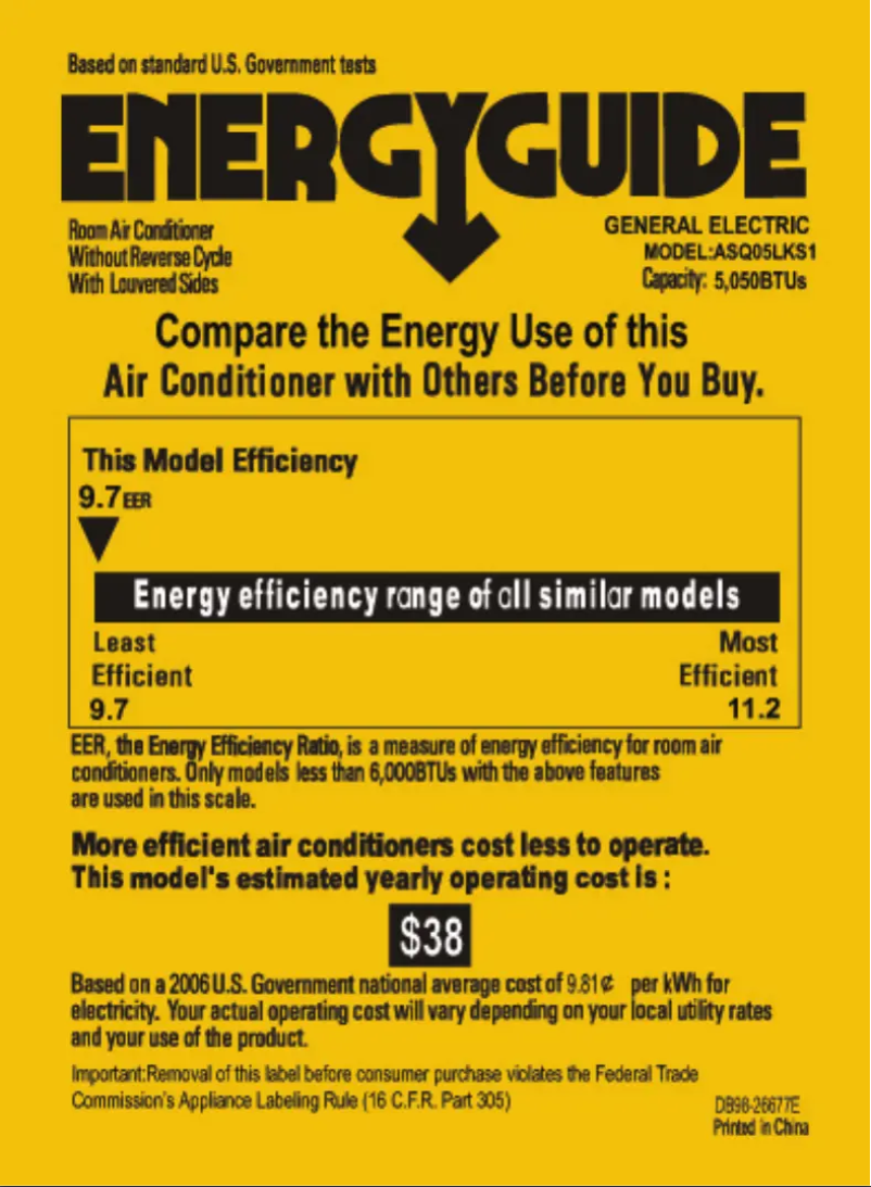 Image de la première page du manuel de l'appareil ASQ05LK