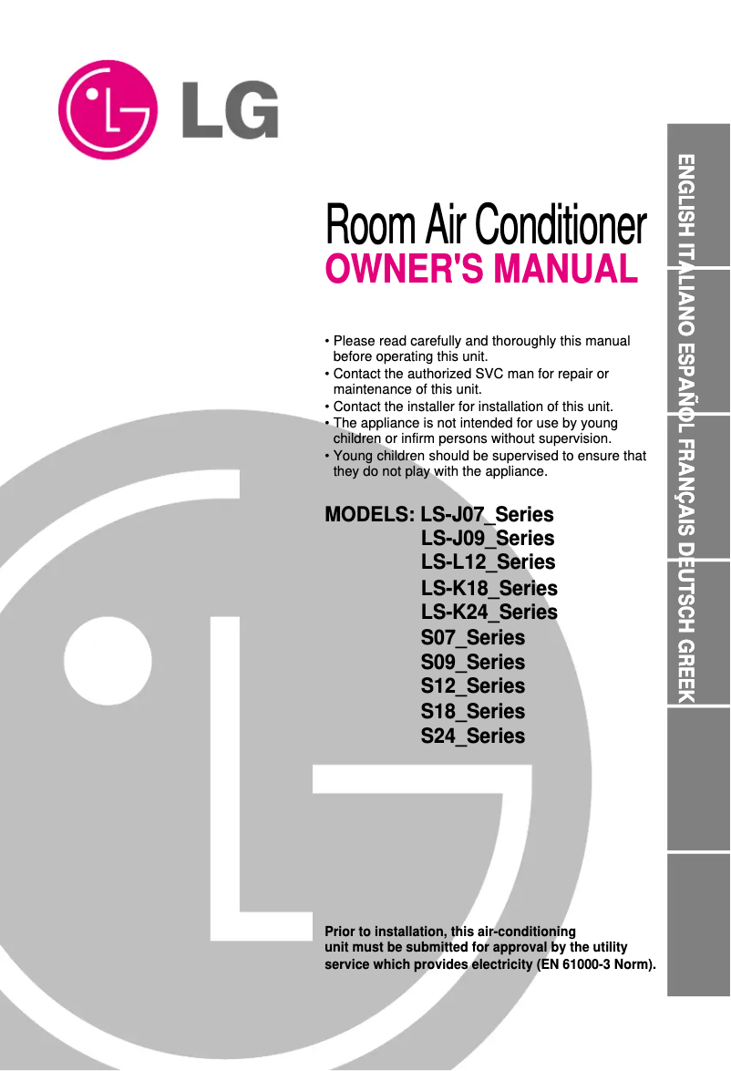Page 1 de la notice Manuel utilisateur LG LSNJ0962YL