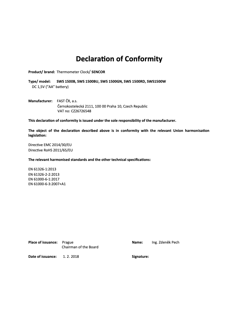 Image de la première page du manuel de l'appareil SWS 1500