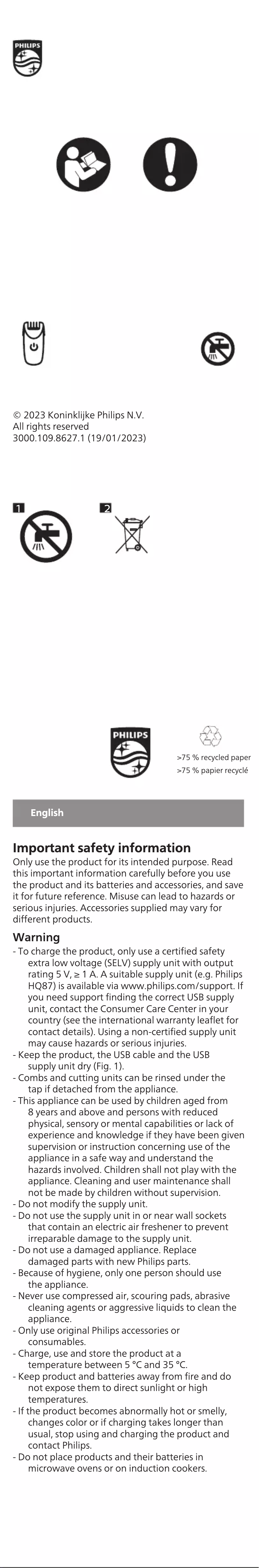 Page n°1 - Manuel utilisateur Philips Series 3000 BT3239