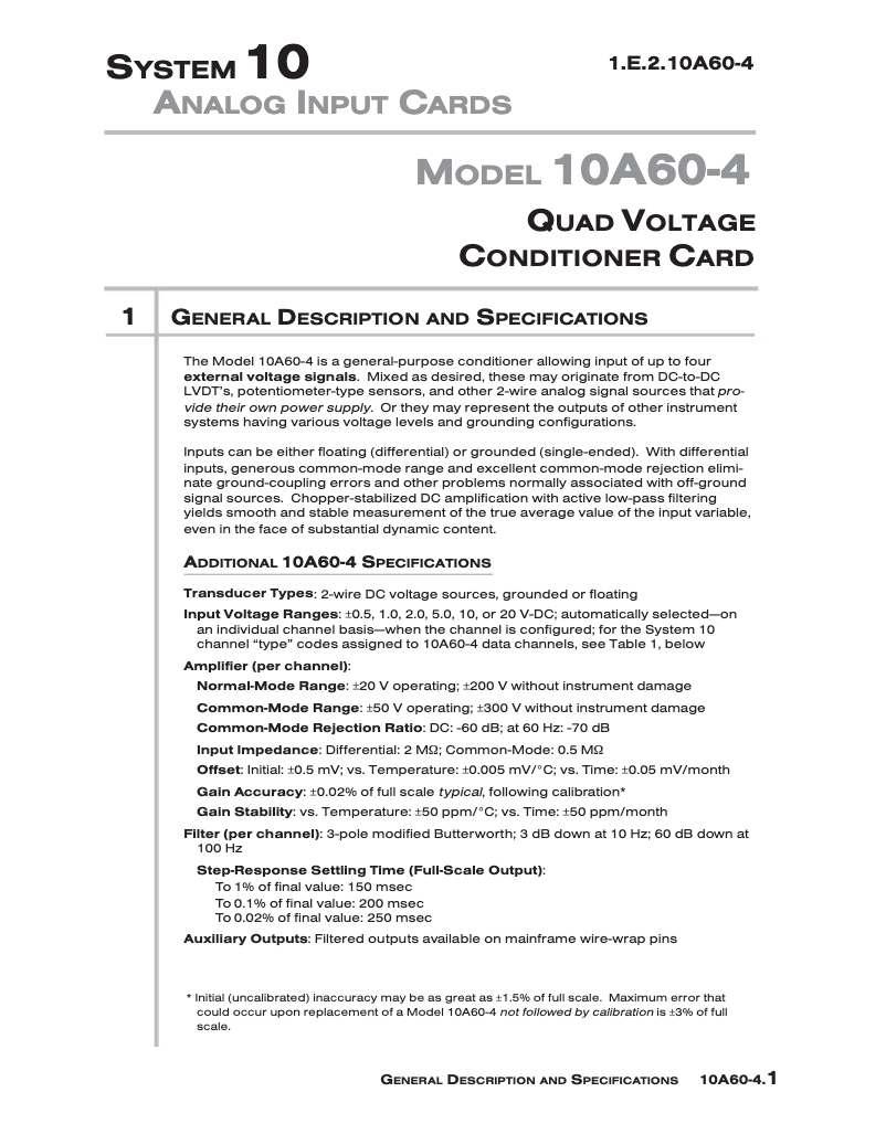 Image de la première page du manuel de l'appareil 10A60-4C