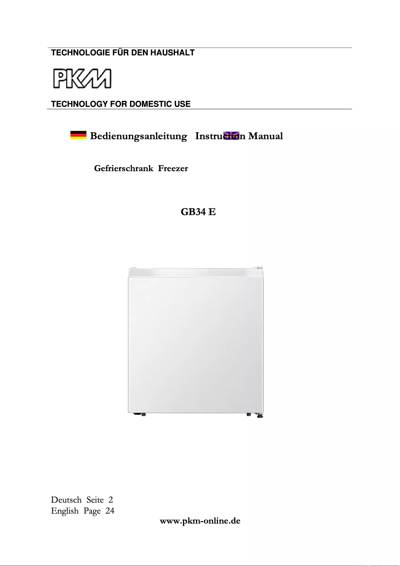 Page 1 de la notice Manuel utilisateur PKM GB34 E