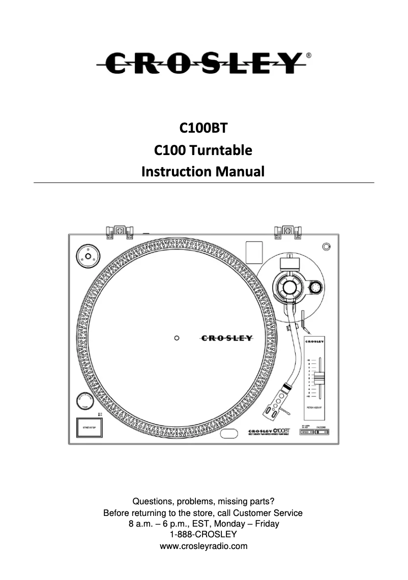 Page 1 de la notice Manuel utilisateur Crosley C100BT