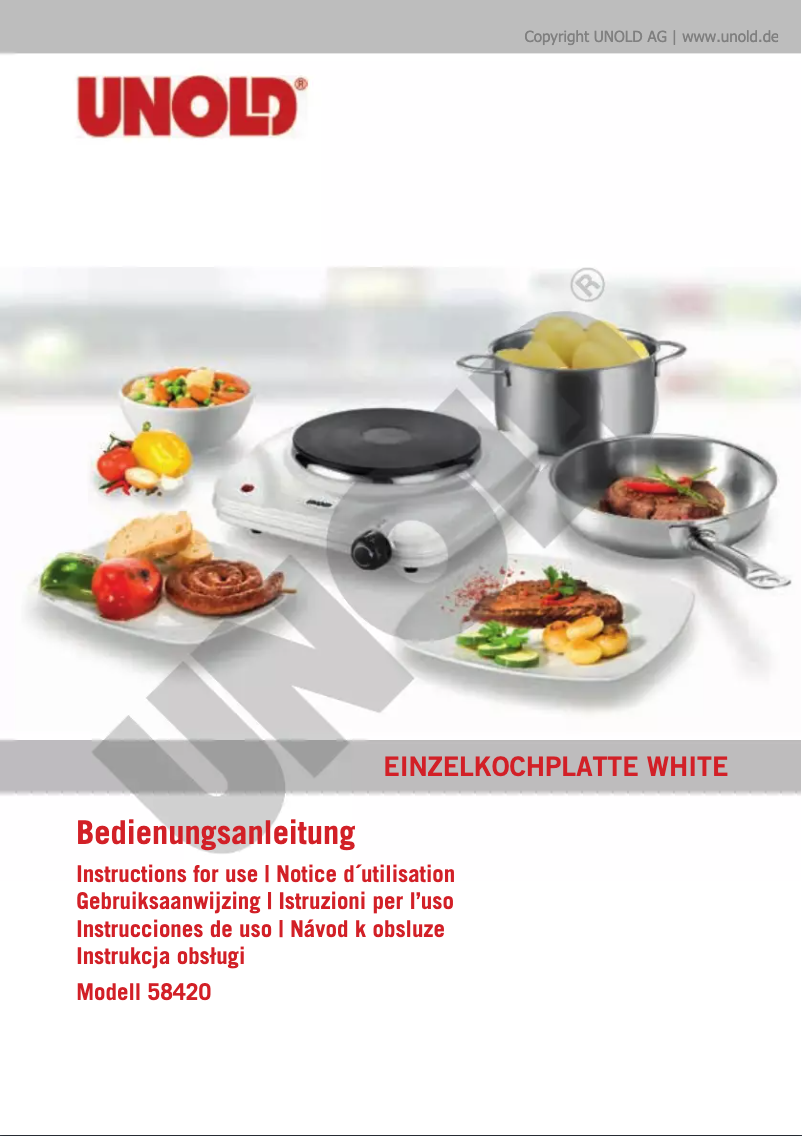 Page n°1 - Manuel utilisateur Unold white 58420