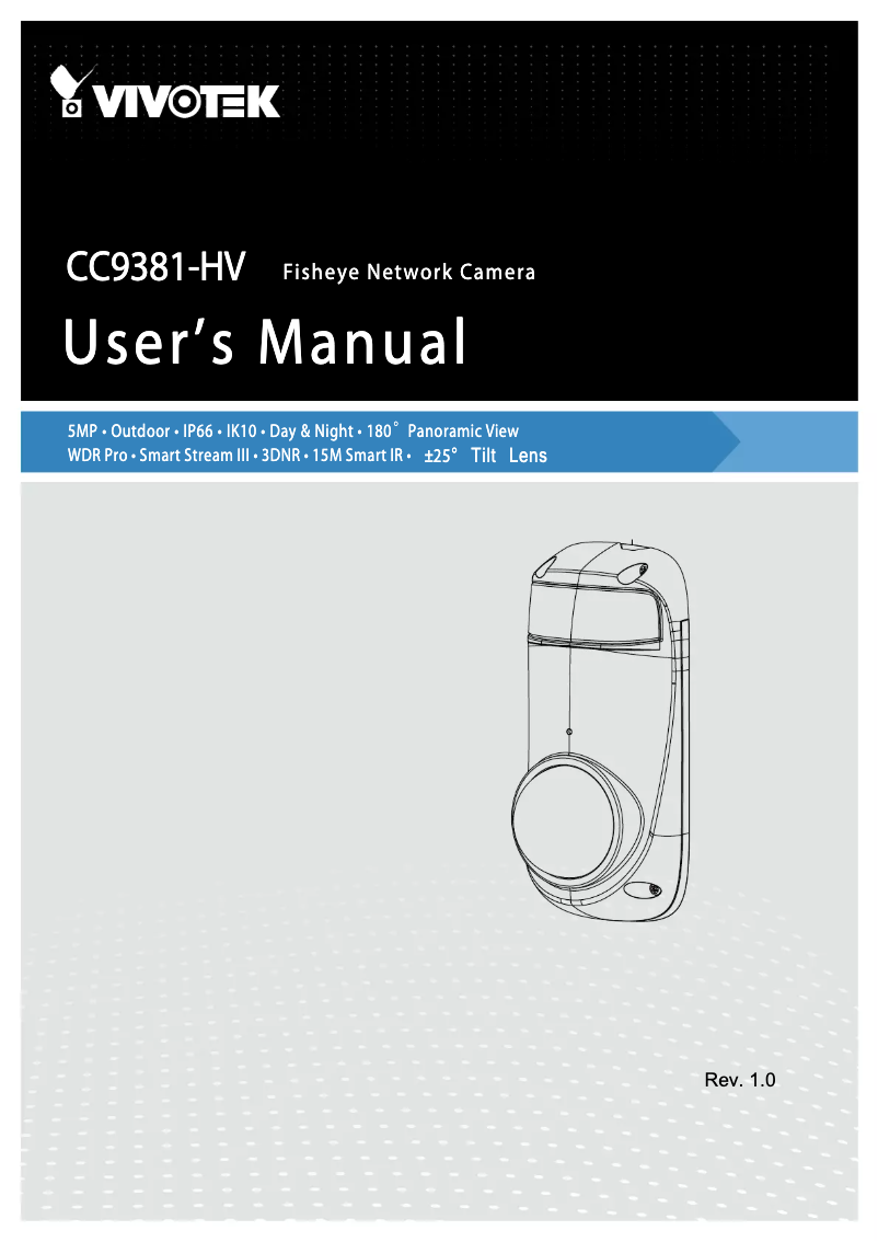 Page 1 de la notice Mode d'emploi Vivotek CC9381-HV