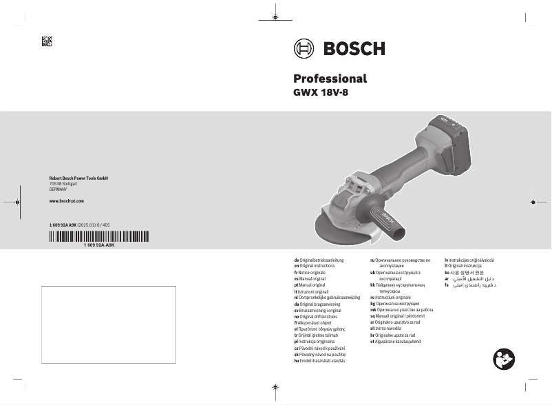 Page n°1 - Manuel utilisateur Bosch GWX 18V-8 Professional