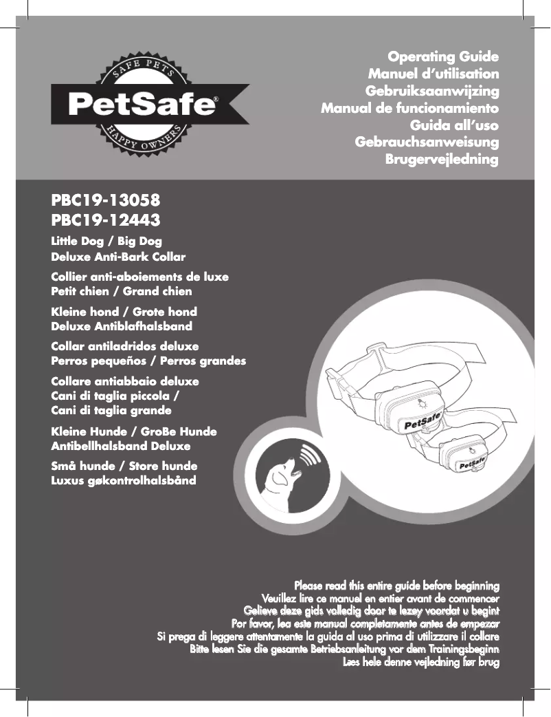 Page n°1 - Manuel utilisateur PetSafe Deluxe PBC19-12443