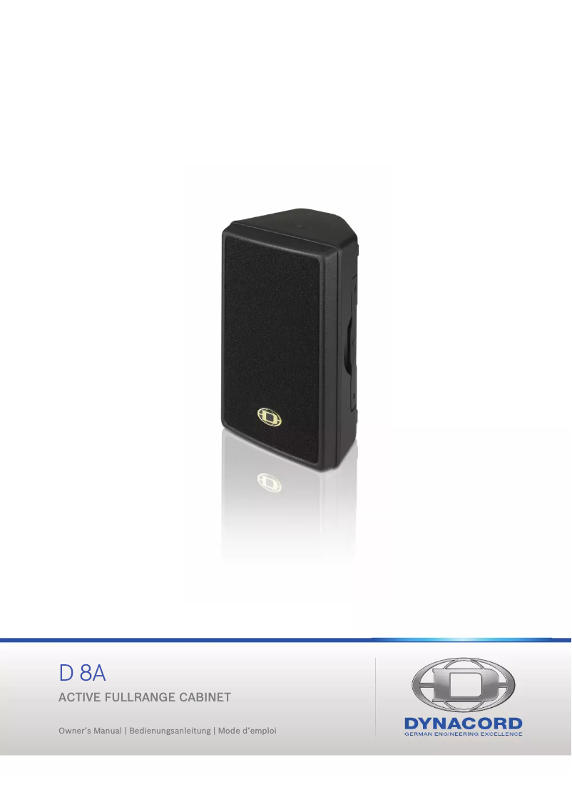 Página 1 del manual Manual de usuario Dynacord D-Lite D 8A