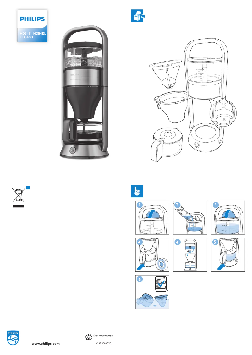 Page n°1 - Manuel utilisateur Philips Café Gourmet HD5413