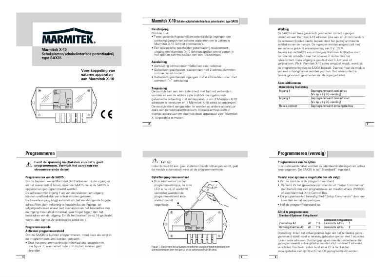 Page 1 de la notice Manuel utilisateur Marmitek SAX35