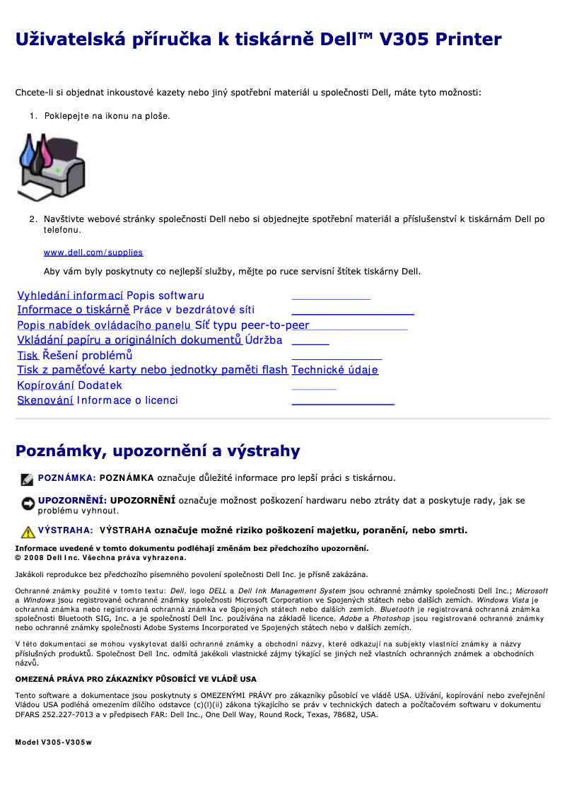Page n°1 - Manuel utilisateur Dell V305