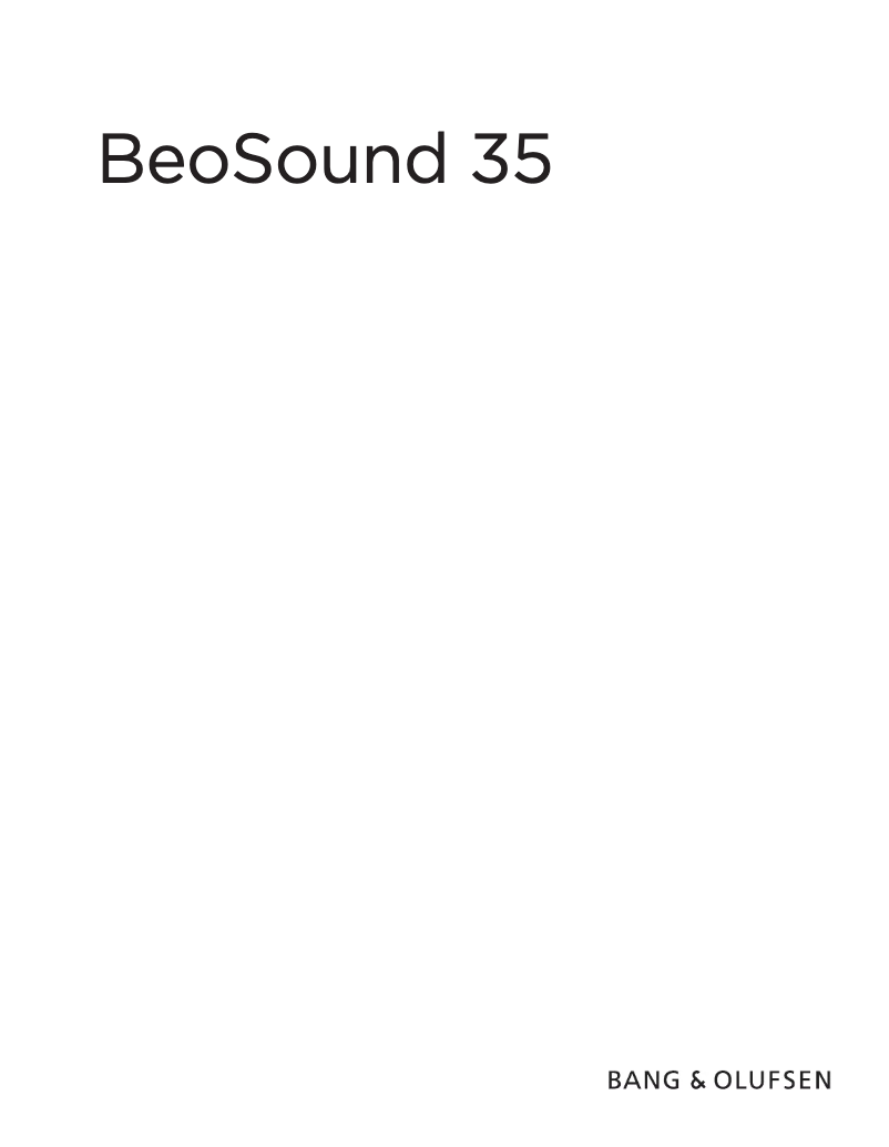 Image de la première page du manuel de l'appareil BeoSound 35