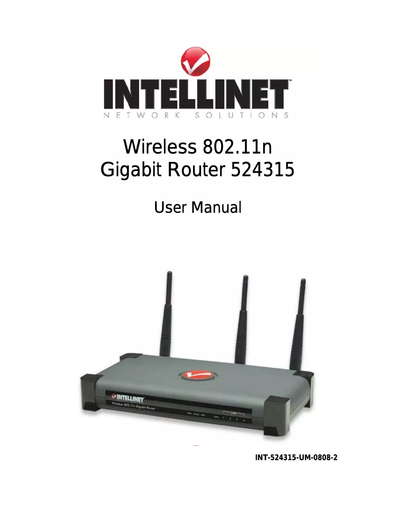 Página 1 del manual Manual de usuario Intellinet Wireless Gigabit Router 524315