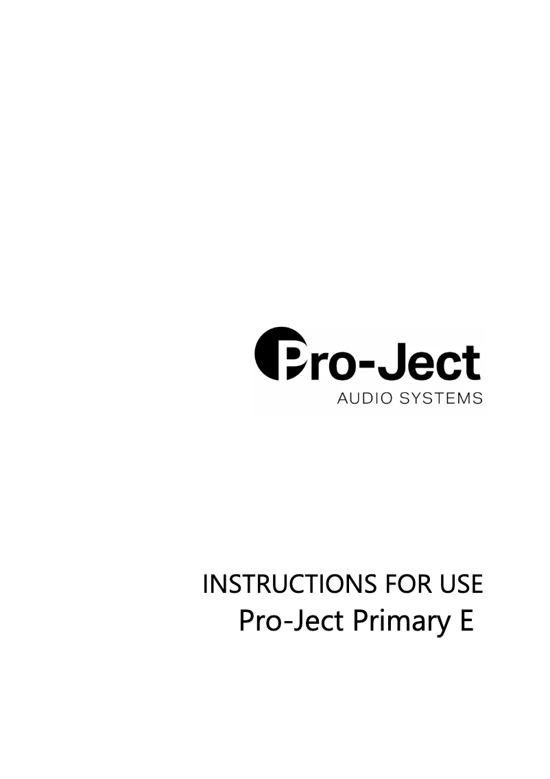 Page 1 de la notice Manuel utilisateur Pro-Ject Primary DelaDap Wave