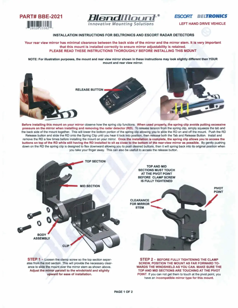 Image de la première page du manuel de l'appareil BBE-2021