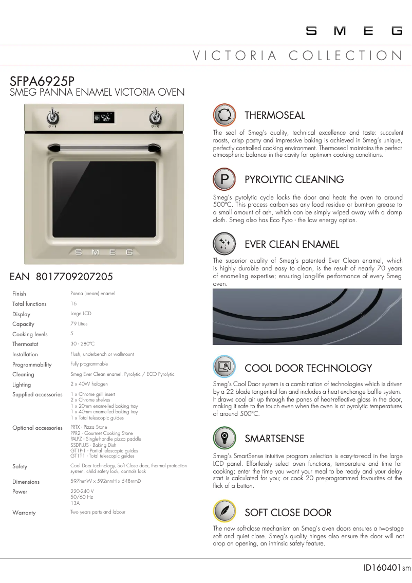 Page n°1 - Fiche technique Smeg SFPA6925P