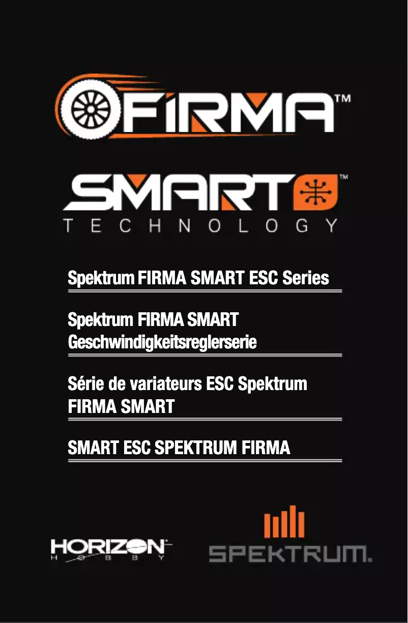 Page 1 de la notice Manuel utilisateur Spektrum Firma Smart ESC Series