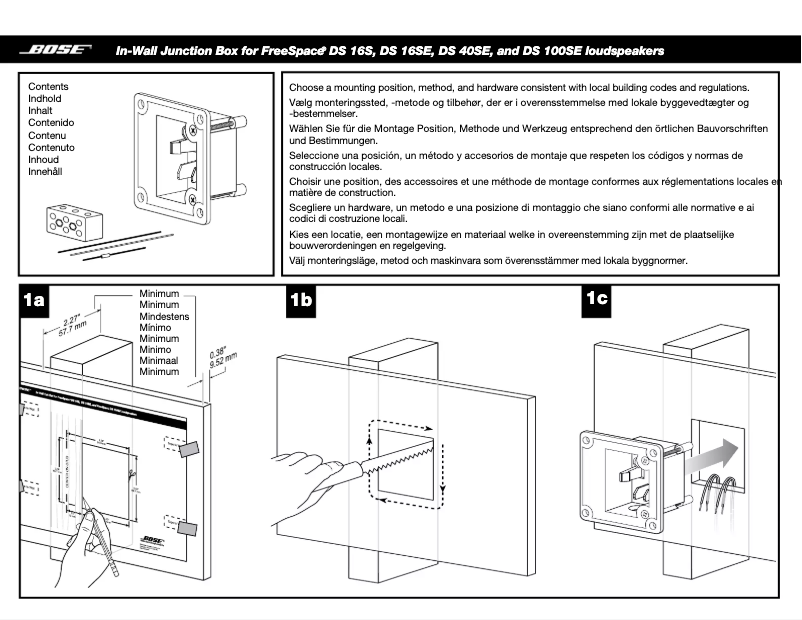 Page n°1 - Manuel utilisateur Bose In-Wall Junction Box