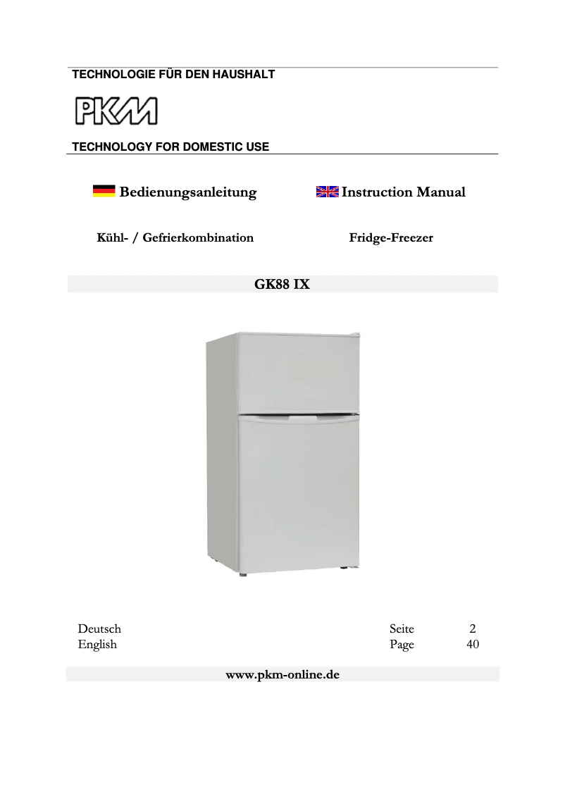 Page 1 de la notice Manuel utilisateur PKM GK88 IX